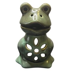 Vintage Ganz Frog Tea Light Candle Scented Wax Holder Burner Incense Luminary